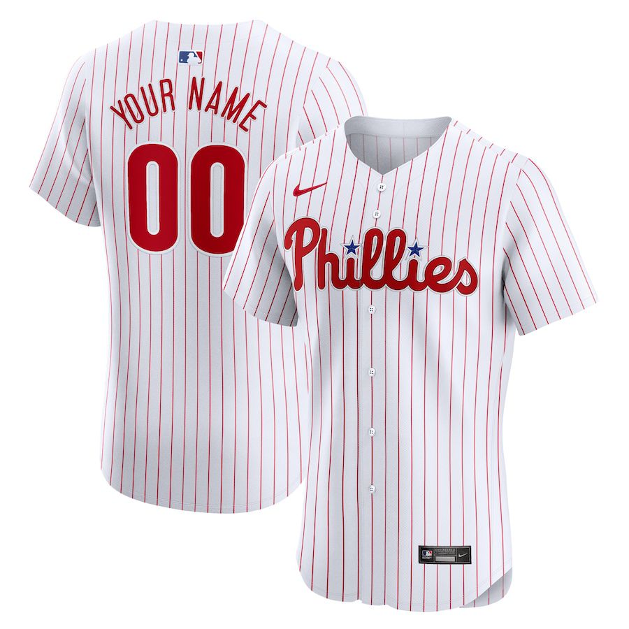 Men Philadelphia Phillies Nike White Home Elite Custom MLB Jersey->pittsburgh steelers->NFL Jersey
